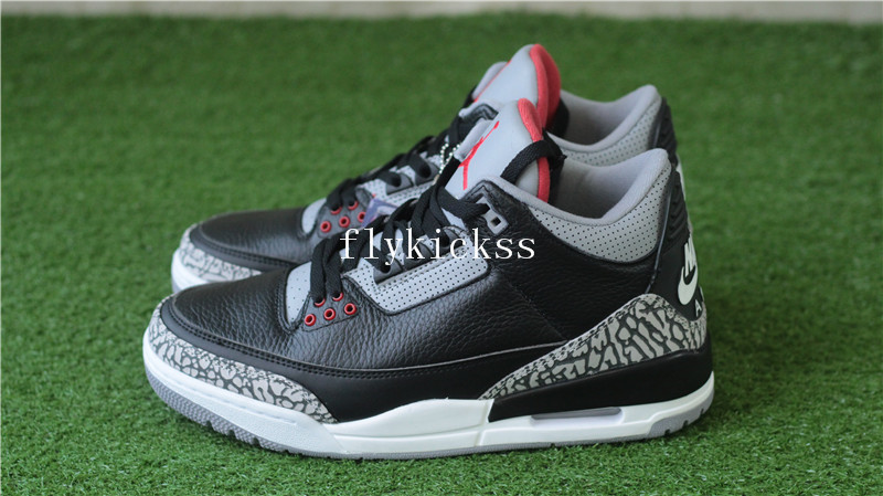 Authentic Air Jordan 3 Retro Black Cements Nike Bottom